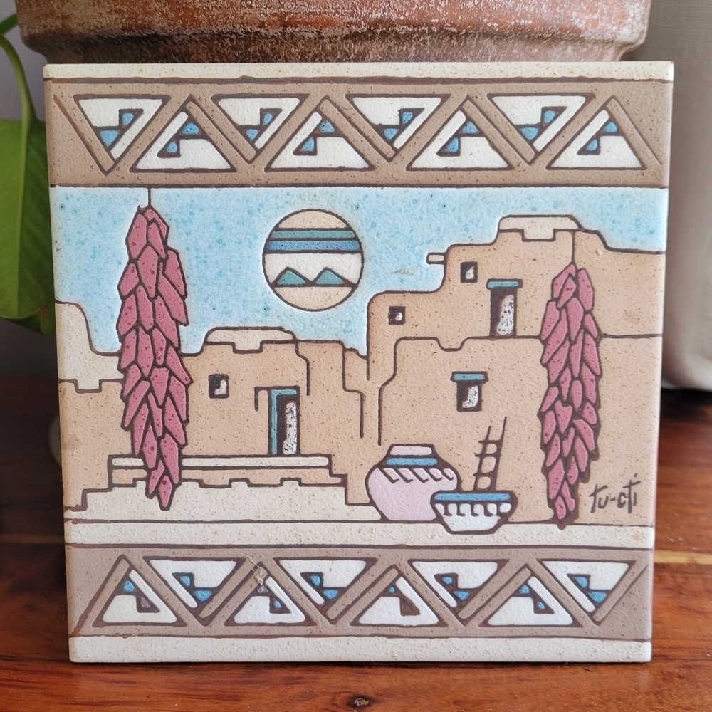 Vintage Ceramic Tile made by Earthtones Tile 1990 Wall Hanging Matte Finish Sign - Picture 2 of 10